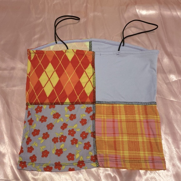 Y2K Harlequin Patchwork Tank Top - Picture 2 of 3